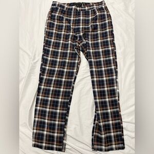 The Vintage Shop Men's Checkered Pants - Black, White, and Brown